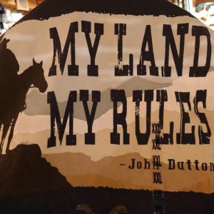T-Skjorte My Land My Rules, Svart, Yellowstone