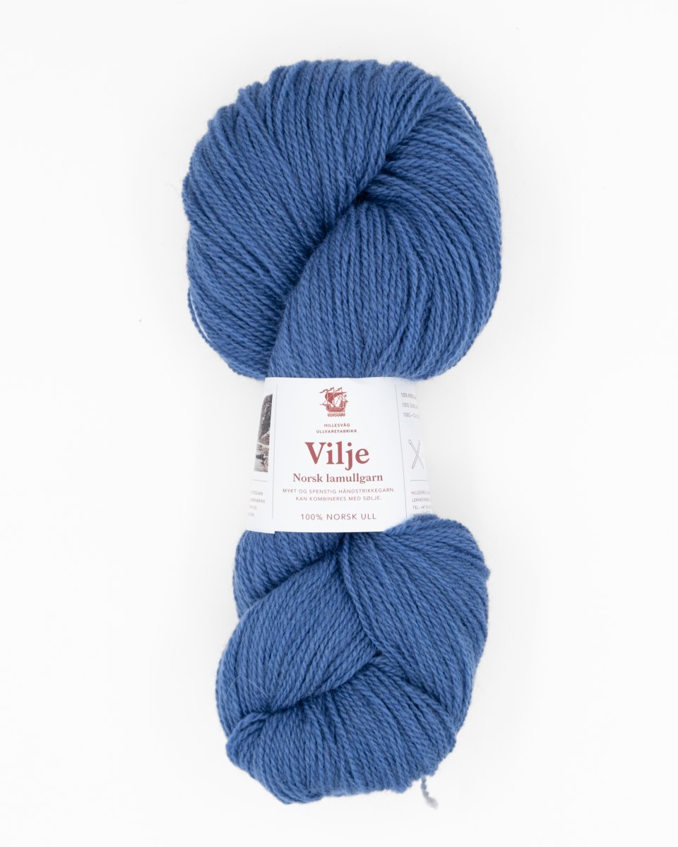 Vilje lamullgarn, mellomblå - Image 2