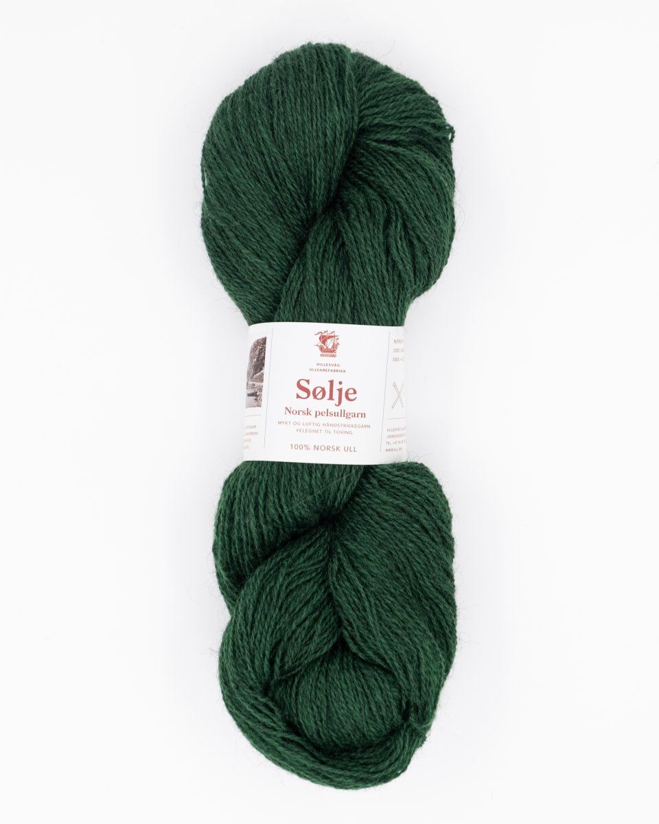 Sølje pelsullgarn, ren grønn - Image 2