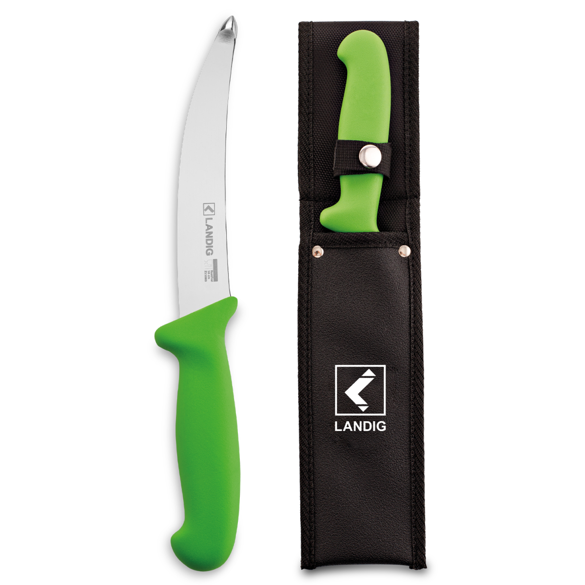 Slaktekniv 16cm grønn Landig m/slire